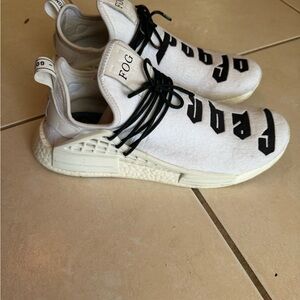 Adidas Human Race Pharrell x NMD cream and black FOG mens sneakers